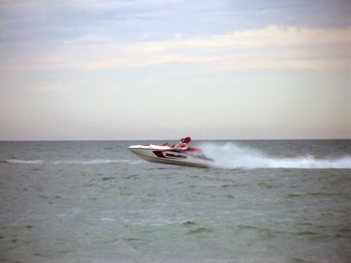 My son was zooming up and down the coast of Caladesi Island 