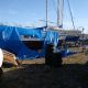 These sail boat guys love their blue tarps